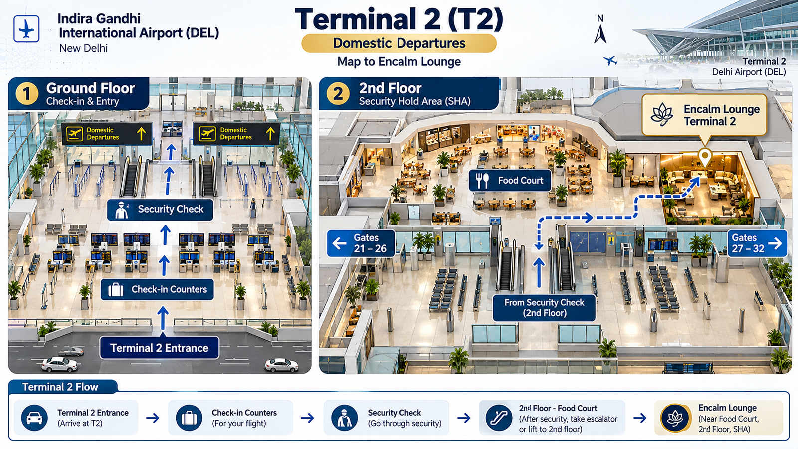 Delhi Airport Terminal 2 Lounge Map