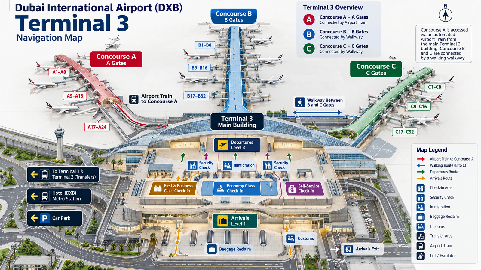 Dubai Airport Terminal 3 (DXB) Lounges, Facilities & Complete Terminal Guide (2)