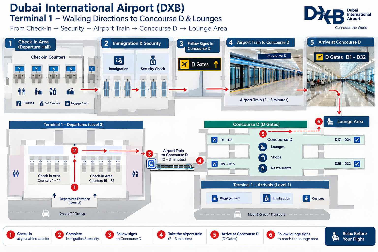 How to Find Lounges in Dubai Airport Terminal 1