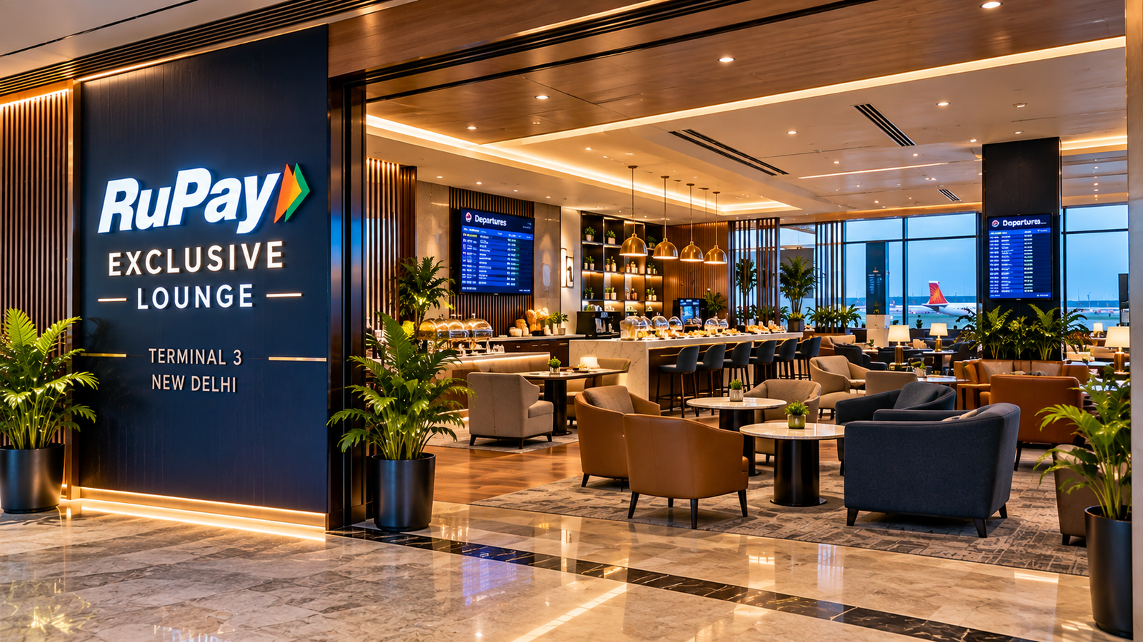 RuPay Exclusive Lounge at Delhi Airport